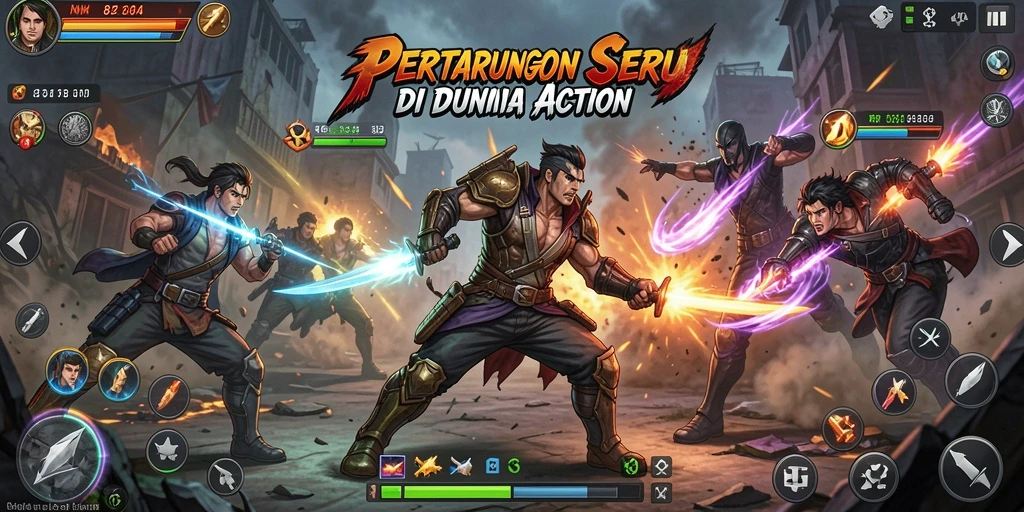 Tampilan gameplay seru dari 8364 dengan karakter bertarung.