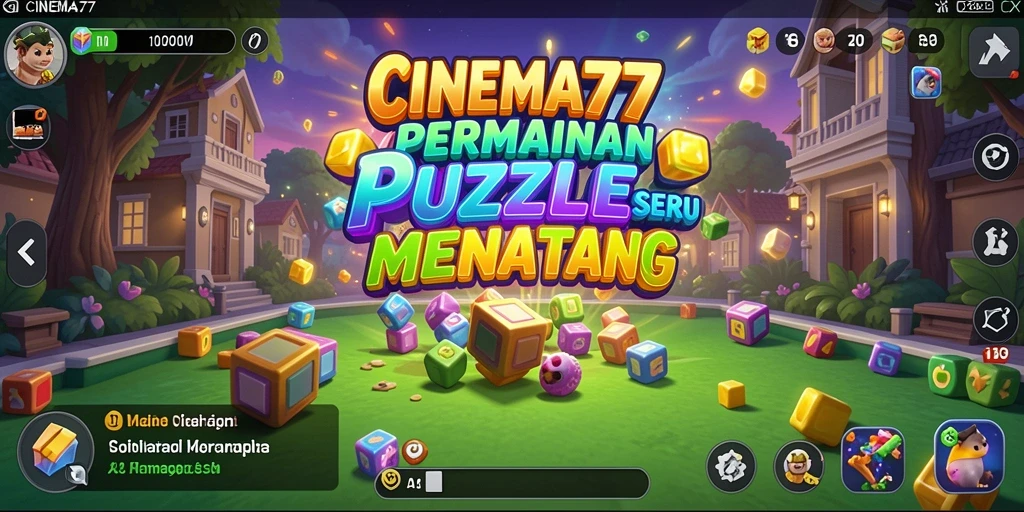 Screenshot gameplay CINEMA77 yang menampilkan serunya menyelesaikan puzzle.