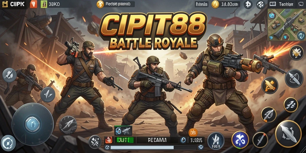 Gameplay menegangkan dan seru dalam pertempuran Battle Royale.