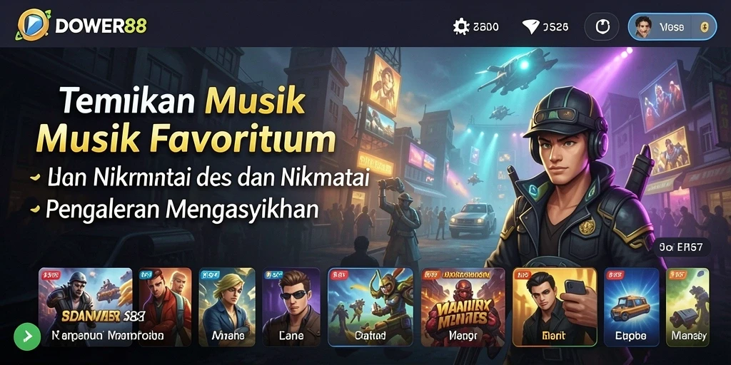 Screenshot DOWER88 menampilkan gameplay seru dengan berbagai pilihan lagu.