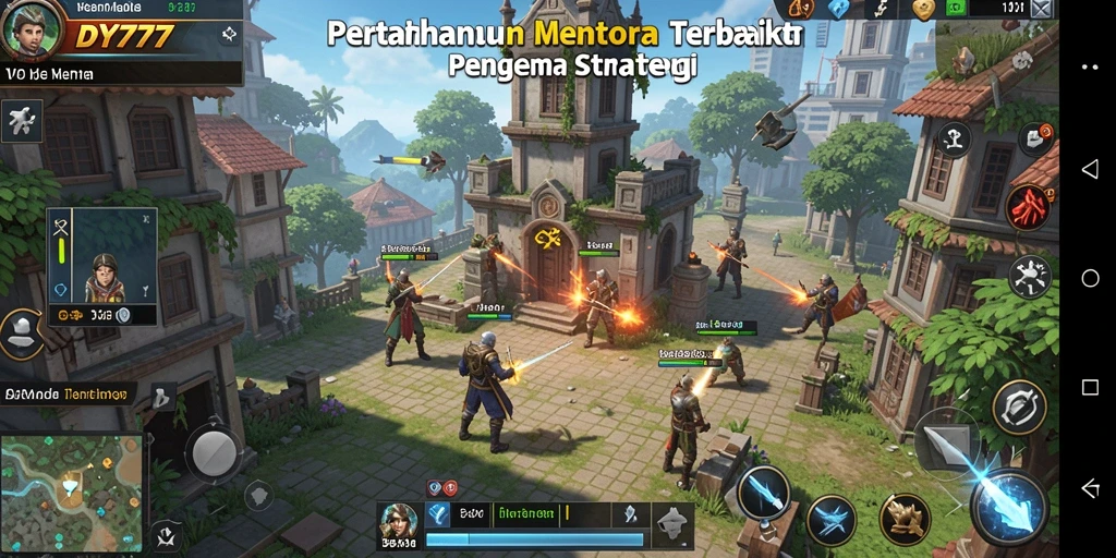 Tangkapan layar gameplay <strong>DY777</strong> yang menampilkan pertahanan menara yang strategis.