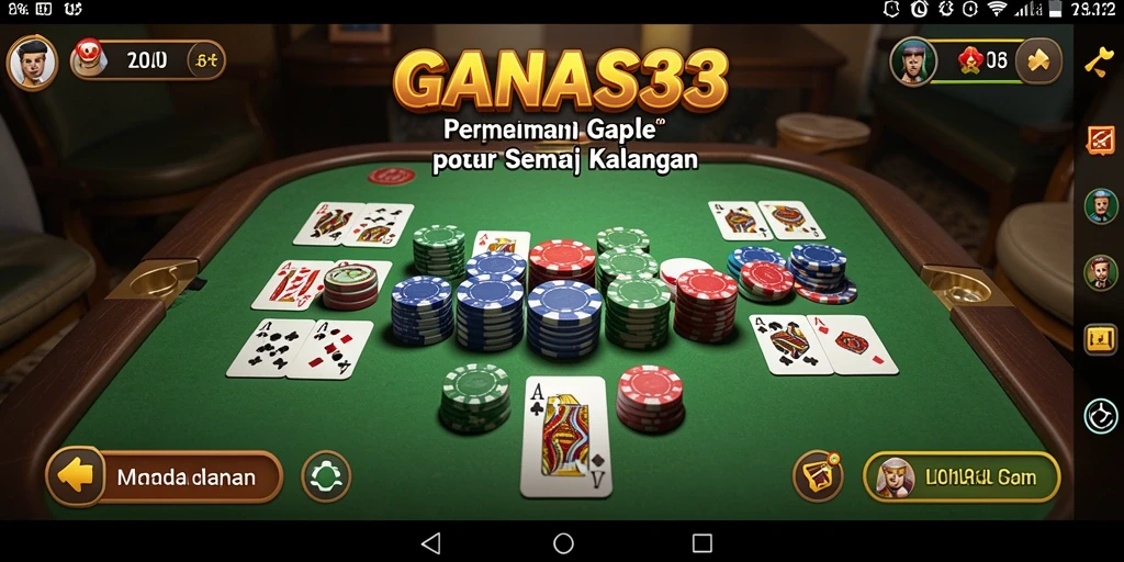 Tampilan gameplay seru dan interaktif dari game Gaple GANAS33.