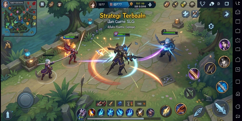 Screenshot gameplay ID777 menunjukkan pertempuran strategis yang intens.