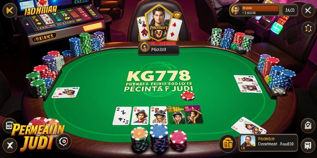 Tampilan screenshot utama KG778 menunjukkan aksi seru permainan poker.