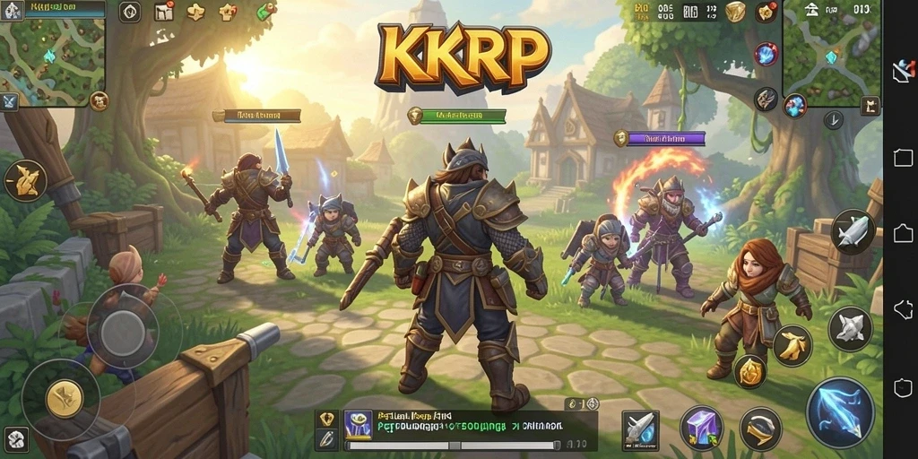 Tangkapan layar menunjukkan aksi seru dalam gameplay RPG KKRP.