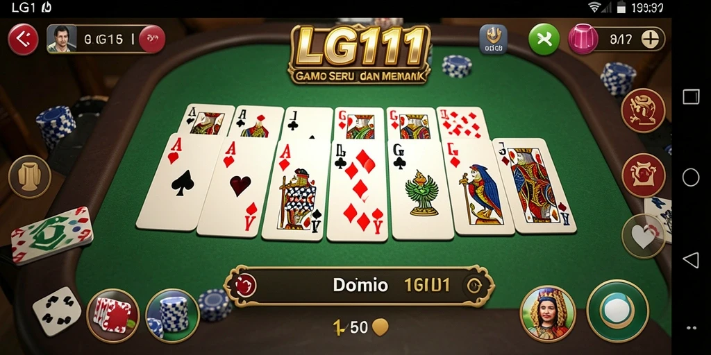 Tampilan gameplay seru di LG111 dengan kartu Domino.