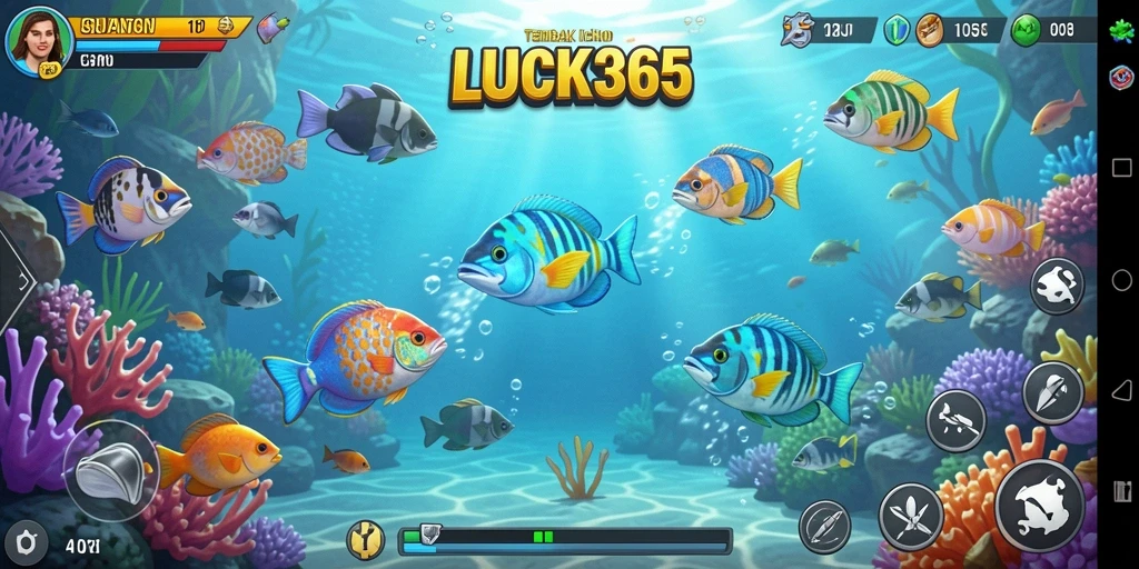 Tampilan gameplay menarik dari LUCK365 saat menembak ikan.