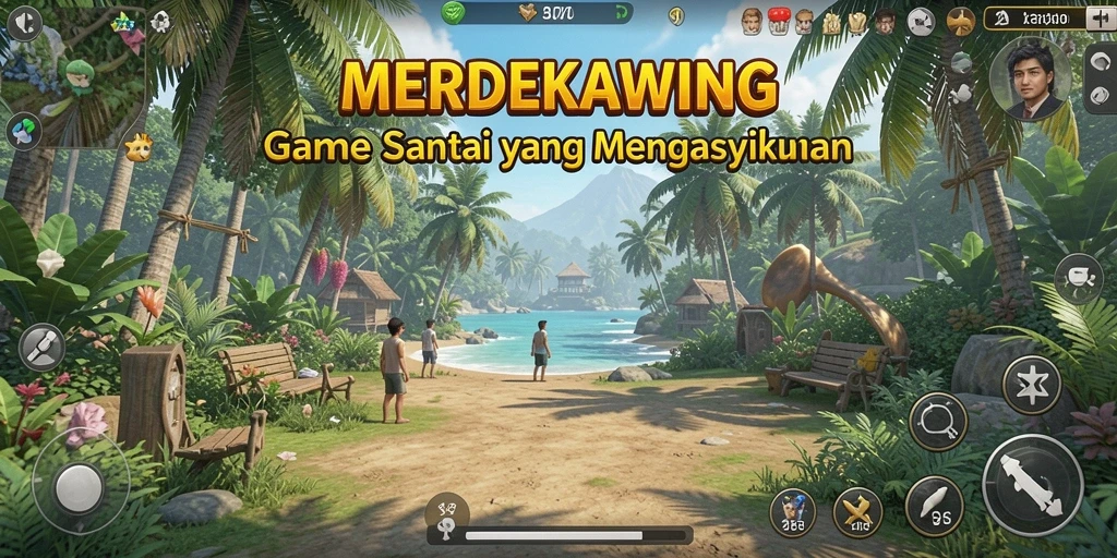 Menampilkan gameplay seru dan penuh warna dari MERDEKAWING.