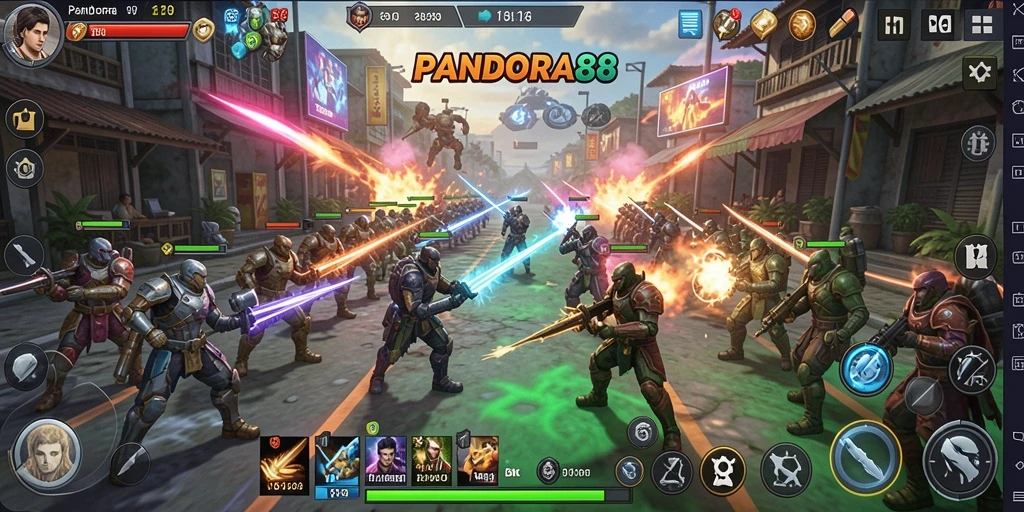 Tampilan gameplay PANDORA88 yang menampilkan strategi pertempuran.