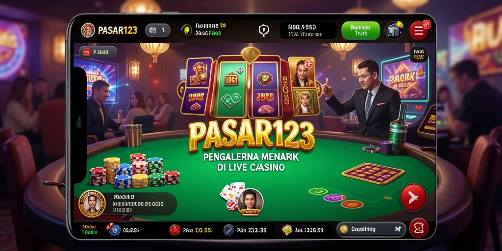 Tampilan gameplay Live Casino PASAR123 yang menegangkan dan interaktif.