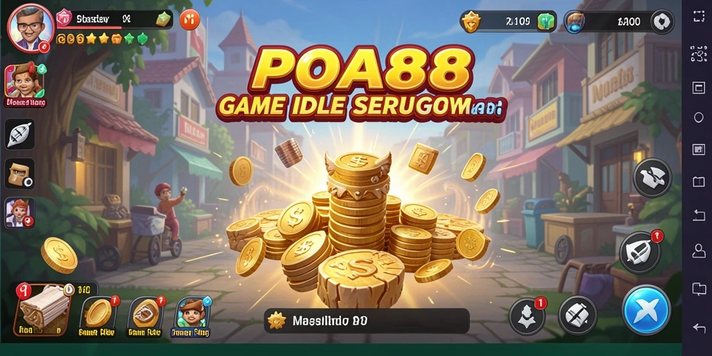 Tampilan gameplay POA88 dengan karakter yang bekerja keras.