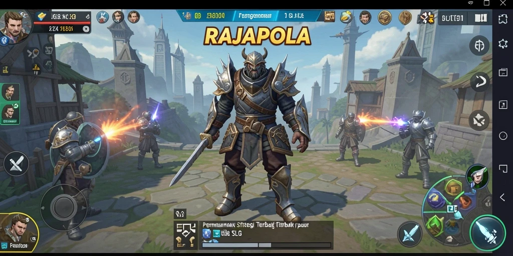 Tampilan gameplay seru dari RAJAPOLA dengan strategi SLG yang mendalam.
