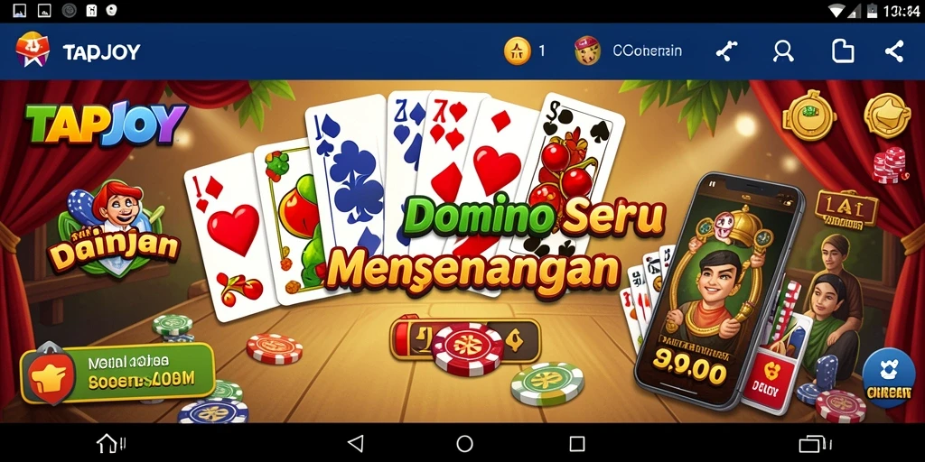 Screenshot gameplay TAPJOY menampilkan aksi seru permainan Domino.